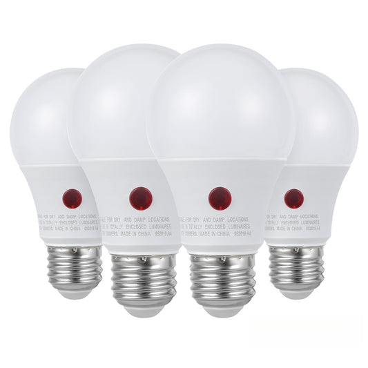 Dusk to Dawn Light Bulbs, A19 E26 Auto On Off Photocell Sensor LED Bulb 9W 60W Equivalent, 5000K Daylight / 2700K Soft White / 2000K Amber Bug Repelling, 800LM Non-Dimmable for Porch Garage Outdoor Indoor