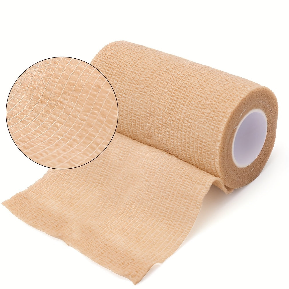 6 Rolls Self Adhesive Bandage Wrap, 4 Inch X 5 Yards, Non Woven Elbow Cohesive Bandage, First Aid Medical Tape For Ankle, Knee & Wrist Sprains