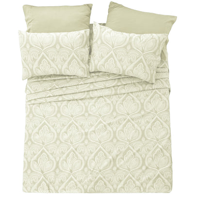 6/4 Piece Paisley Bed Sheet Set – Soft Brushed 100% polyester Wrinkle Free Sheets, Deep Pocket Fitted Sheet, Luxurious Printed Bed Sheets, All-Season Comfort