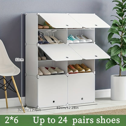 Shoe Rack, Shoe Storage Cabinet, Free Standing Shoe Shelf Organizer for Boots Slippers High Heels, for Closet Bedroom Entryway Hallway
