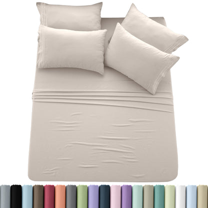 Hannah Bedding 6-PieceSheet Set – Soft Brushed 100% polyester, 20 Vibrant Colors, 6 Different Sizes – Stylish, Comfortable & Fade-Resistant