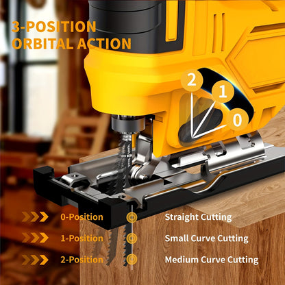 Compatible for Dewalt 20V (Battery Not Included) Jigsaw, with LED Work Light, 0°-45° Bevel Cutting, 3 Track Settings for Straight/Curved/Bevel/Circular Cutting