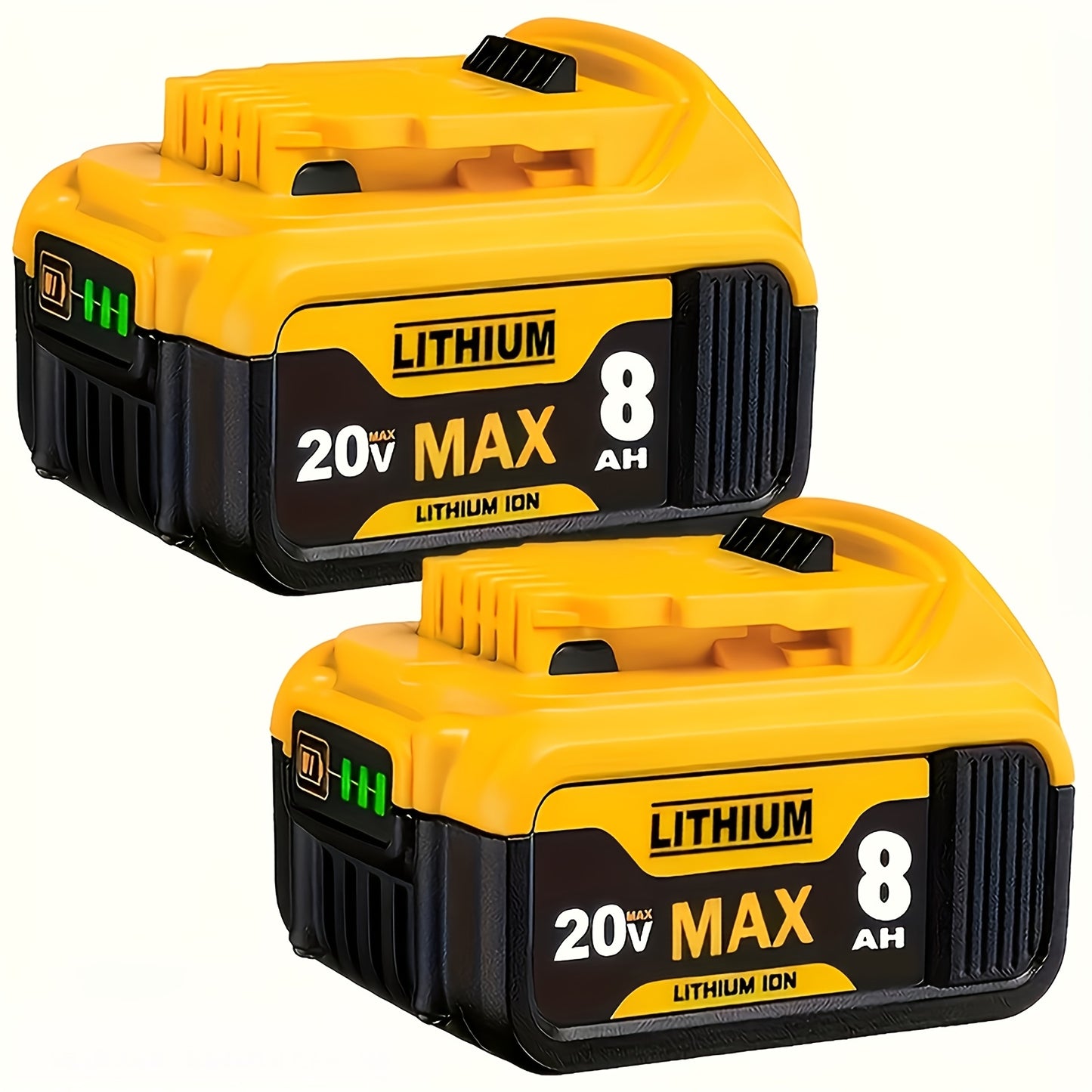 20V 8.0Ah Lithium-Ion Replacement Battery for DeWalt 20V MAX Compatible with DCB200 DCB201 DCB203 DCB206 DCB210 FlexVolt Technology High Capacity for DeWalt Cordless Tools 1 & 2 Pack