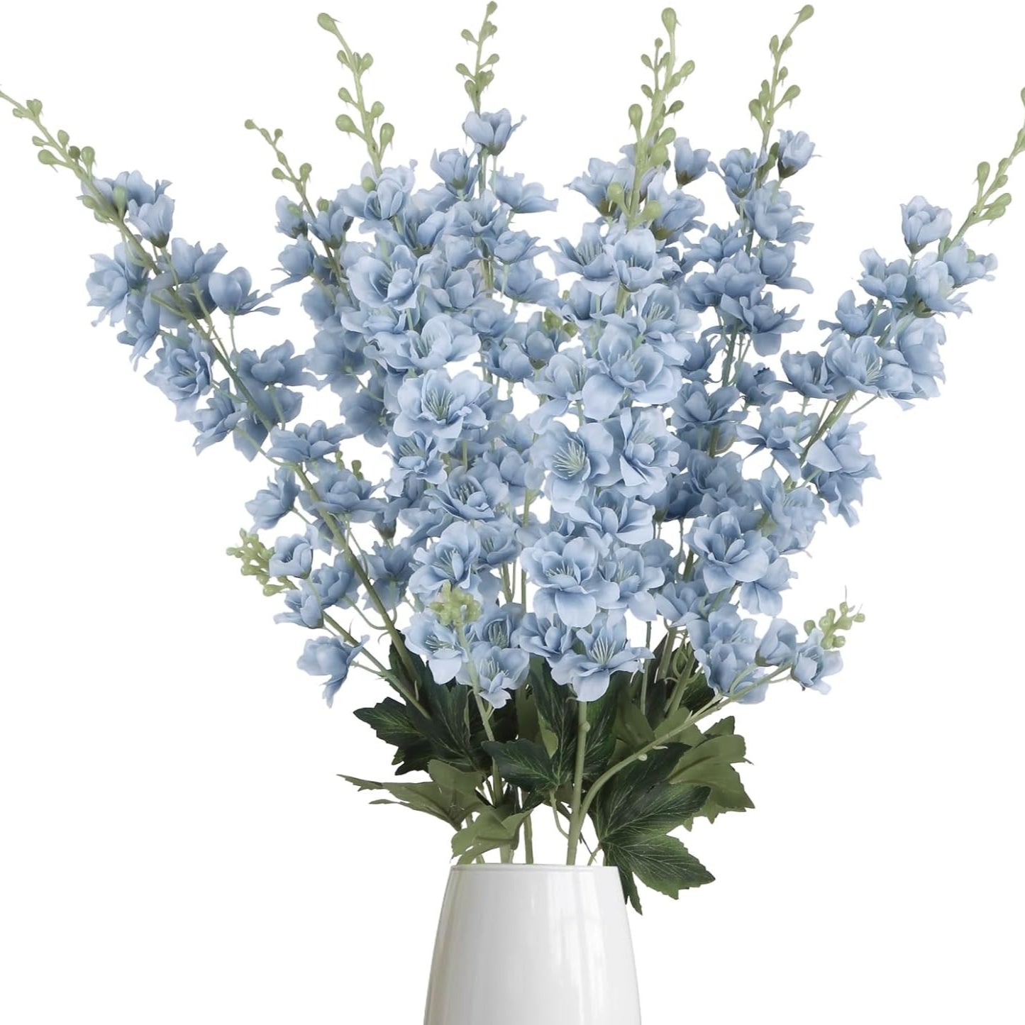 8pcs Dusty Blue Delphinium Artificial Flowers 33.5 Inch Faux Delphinium Stems Larkspur Flowers for Wedding Table Centerpieces Home Garden Decor