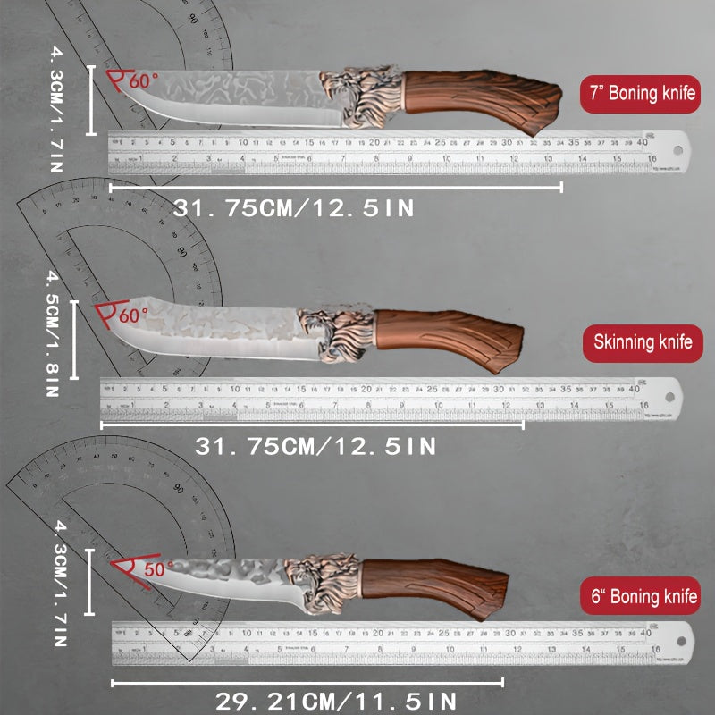 Set of 7 Professional Kitchen Knives Made of Stainless Steel, Featuring Replaceable Blades And Handcrafted Design, Safe for Food Use