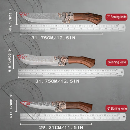 Set of 7 Professional Kitchen Knives Made of Stainless Steel, Featuring Replaceable Blades And Handcrafted Design, Safe for Food Use