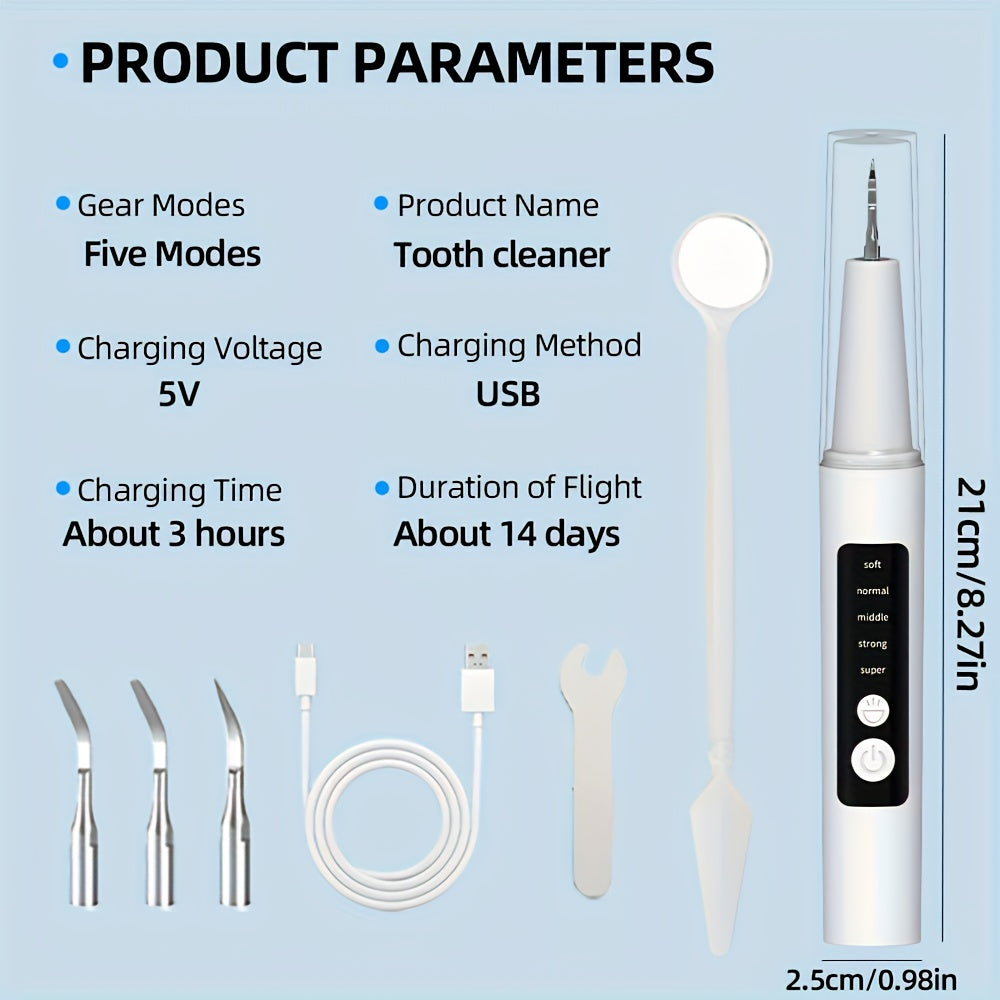 Electric Tooth Cleaner with 5 Cleaning Modes, 2 Replacement Heads & LED Light – Perfect Holiday Gift, Water Flosser Teeth Cleaner, Water Pick Replacement Tip, Mini Travel Water Flosser, Portable Water Flosser, Flosser Water Electric, Electric Toothbrush,