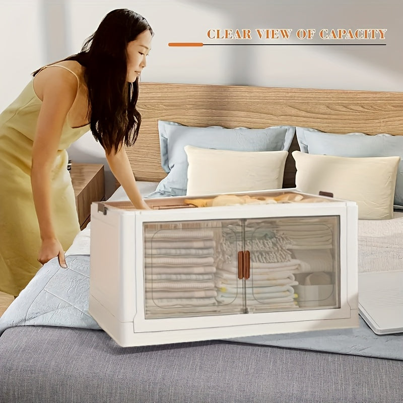 1/2/3/4/5-Layer Extra Large Storage Cabinet, Multi-Layer Foldable Storage Box with Door, Stackable Storage Cabinet for Shoes, Sundries, Books, Clothes, Home Storage Organizer for Closet, Wardrobe, Bedroom, Bathroom, Office, Kitchen