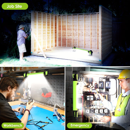 LED Work Light 2500LM Rechargeable Magnetic Underhood Inspection Light with 5200mAh Battery & Hooks – Cordless Portable Work Lamp for Mechanics, Car Garage, Workshop & Emergency Use