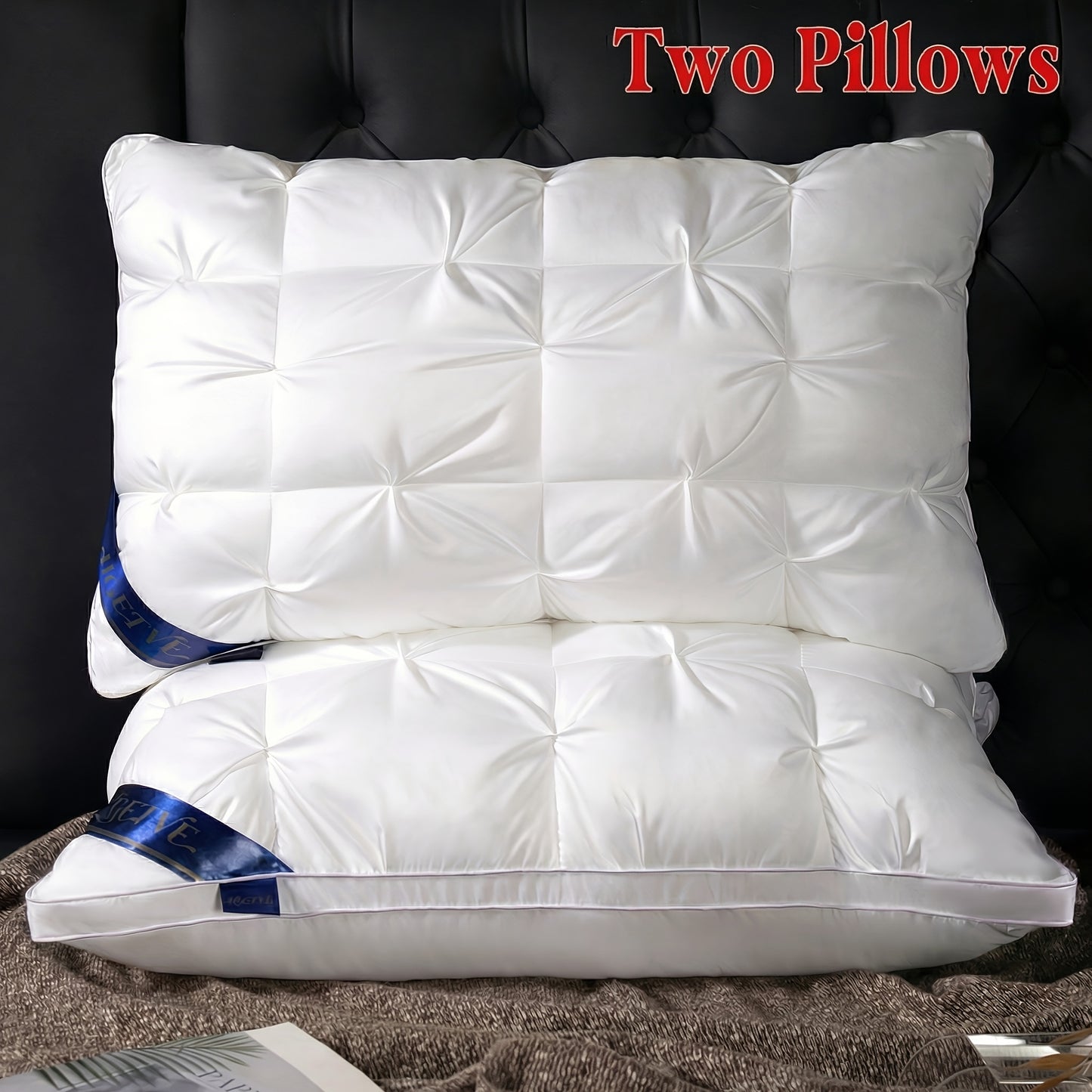 Pillows 2 Pack Queen King Size – Luxury Hotel Quality Deep Sleep Neck Support Pillow High Fluffiness Soft Breathable Fabric All Season Bed Pillow Set