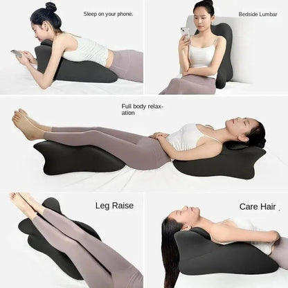 Wedge Pillow for Couples – Ergonomic Intimacy Support & Back Relief Cushion, Low-Profile Bedroom Bolster, Black