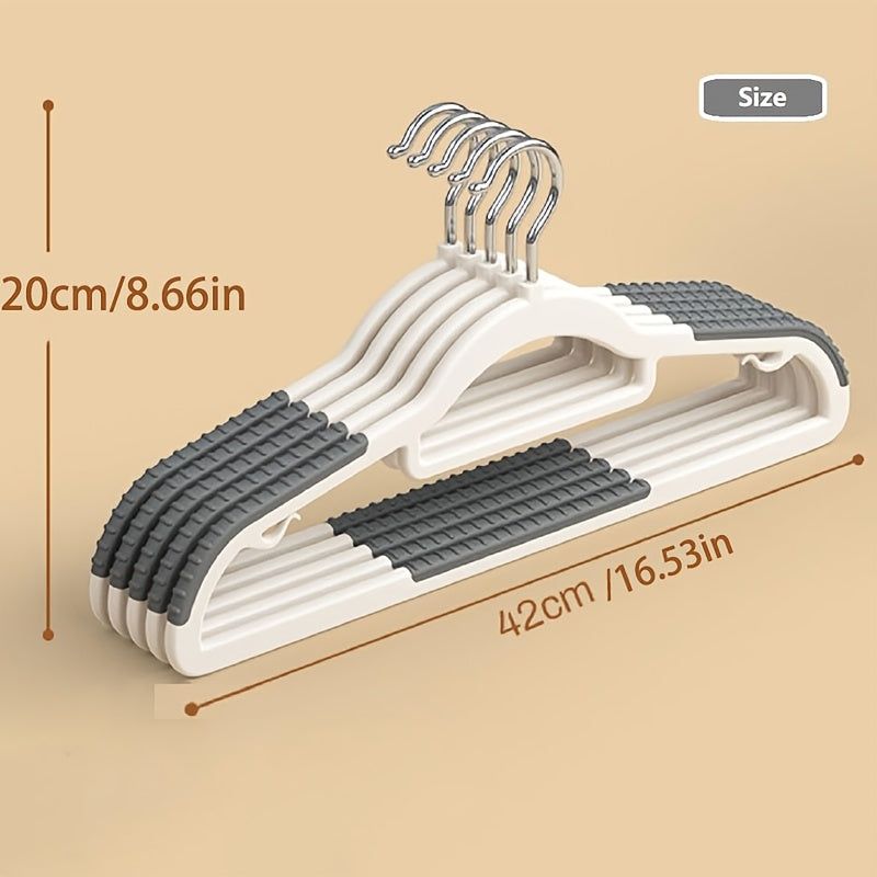 50 Pack Heavy Non-Slip Hangers ( Includes 8pcs Clasps) - Durable, Sturdy, And Space-Saving Design For Shirts, Pants, Scarves, And Coats, Space-Saving Wardrobe Hangers With Non-Slip Shoulder Strips, Wet/Dry Use For Bedrooms, Bathrooms, Dorms