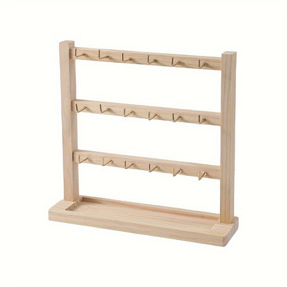 1pc Elegant Wooden Keychain And Jewelry Display Stand Hook - Multi-Functional Desktop Organizer Earrings, Bracelets, And More Storage Three-Layer Jewelry Stand Four-Layer Jewelry Stand Please Purchase As Needed, Jewelry Towers