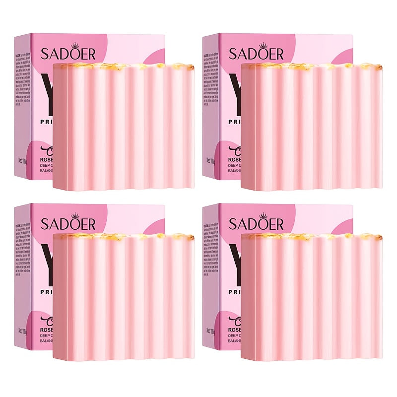 2pcs/4pcs SADOER Rose Private Pink Cleansing Soap, Rich In Rose Essence, Built-in Bubble Net, Rich Foam, Special Soap for Women, Ideal for Autumn And Winter Cleaning And Moisturizing,, for Woman Balance