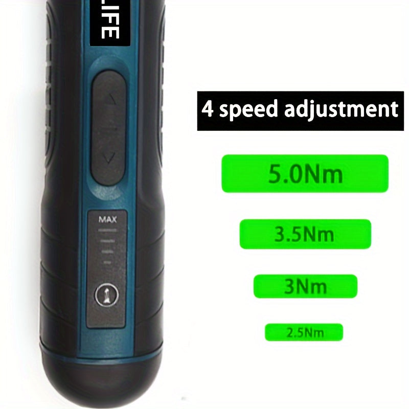 1 Set Cordless Screwdriver, Electric Rechargeable Screw & Bit Set with Front LED, DC Charging with Accessories