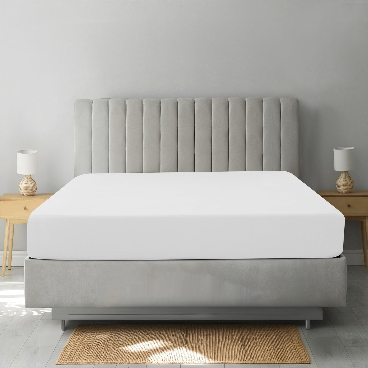 Lux Decor Solid Color Fitted Sheet - Classic Collection Cooling Sheet - Ultra Soft Brushed Microfiber Silky Fitted Sheets, Fits Mattress Upto 16 Inches Deep Pocket, Shrinkage and Fade Resistant Comfy Bedding Mattress Cover, Easy to Wash