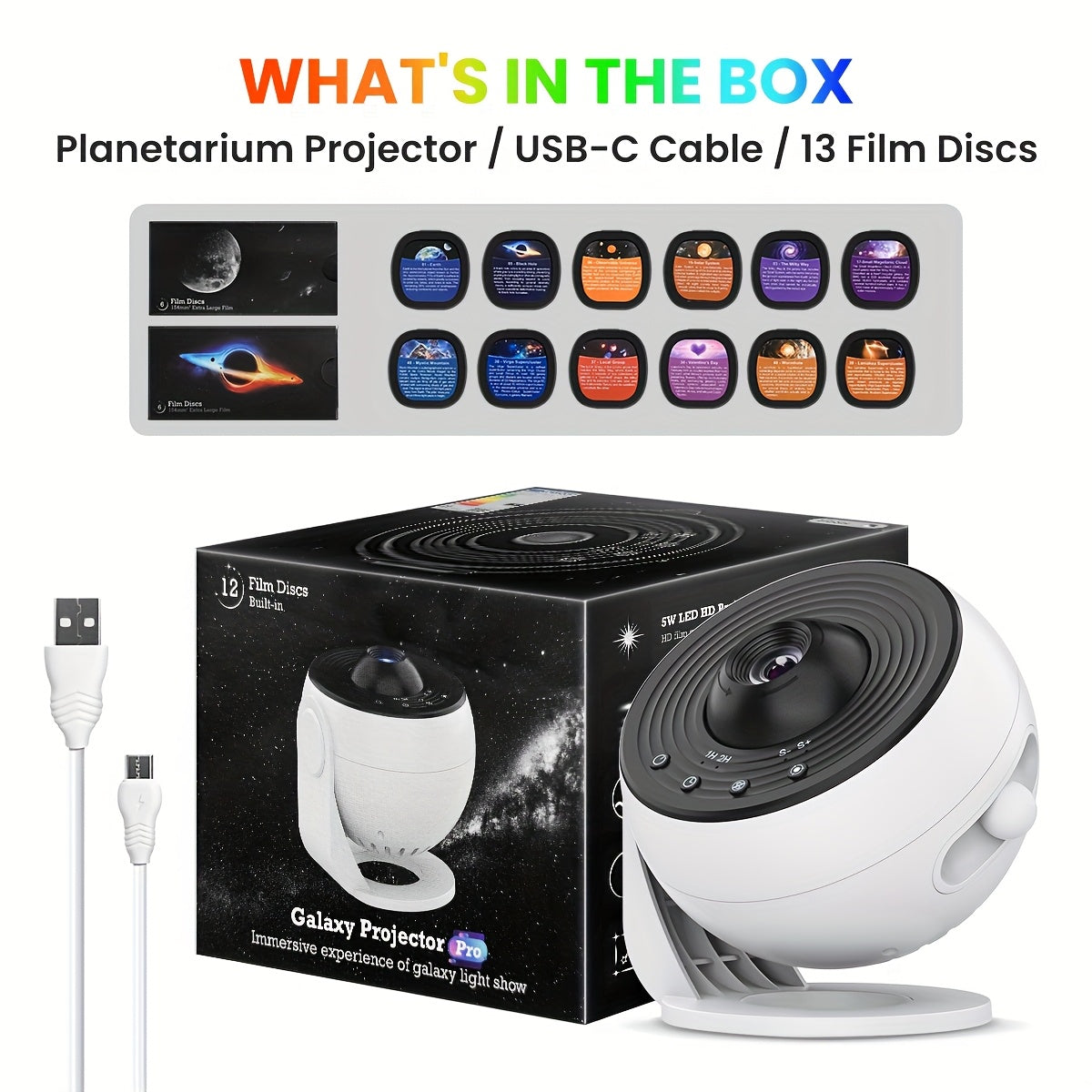 2025 New Model 4K HD Earth Projector PRO, 13 Film Cards, Globe Galaxy Projection Lamp Pro Version, Table Lamp from Home Decor