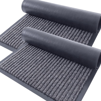 2-Pack Front Door Mat Welcome Floor Mats | Entryway Indoor Outdoor Entrance Doormat, Patio, Porch, Muddy Shoe, Inside Outside Low Profile, Polyester, Machine Made by VOTUDX