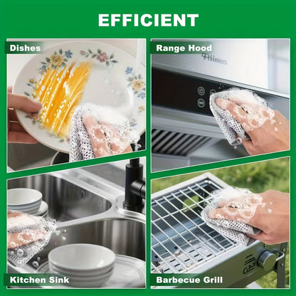 Pack of 100/50pcs Modern Stainless Steel Kitchen Scrubber, Scratch-Resistant Wire Cleaning Cloth, Reusable Napkins for Wet And Clean Dishes, Pots And Pans, Kitchen Supplies, Ball-Proof Christmas Gift, Cleaning Supplies