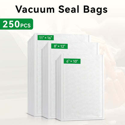 250pcss of 250pcs Vacuum Sealer Bags for Food Storage, Free from BPA, Suitable for Preserving Food, Meal Preparation, And Compatible with Vacuum Sealing Machines