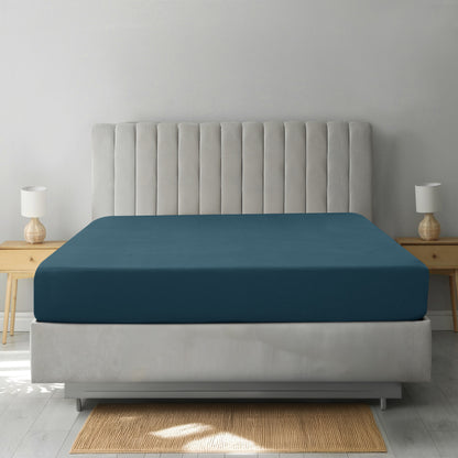 Lux Decor Solid Color Fitted Sheet - Classic Collection Cooling Sheet - Ultra Soft Brushed Microfiber Silky Fitted Sheets, Fits Mattress Upto 16 Inches Deep Pocket, Shrinkage and Fade Resistant Comfy Bedding Mattress Cover, Easy to Wash