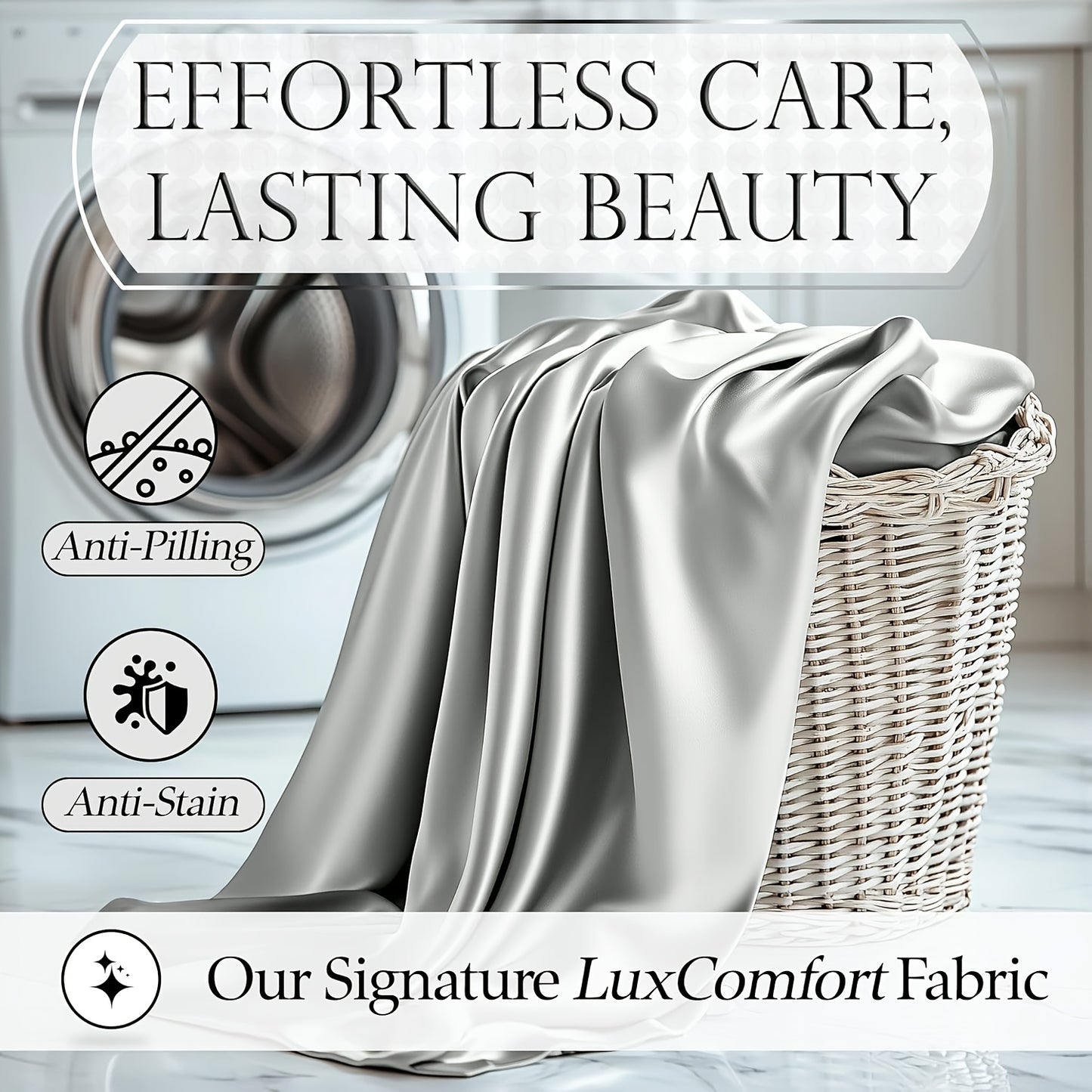 4pcs Satin Cooling Sheet Set - Cooling, Silky, Lightweight & Breathable Microfiber - Deep Pocket Fitted Sheet + Flat Sheet & 2 Pillowcases - Summer Satin Bed Sheets