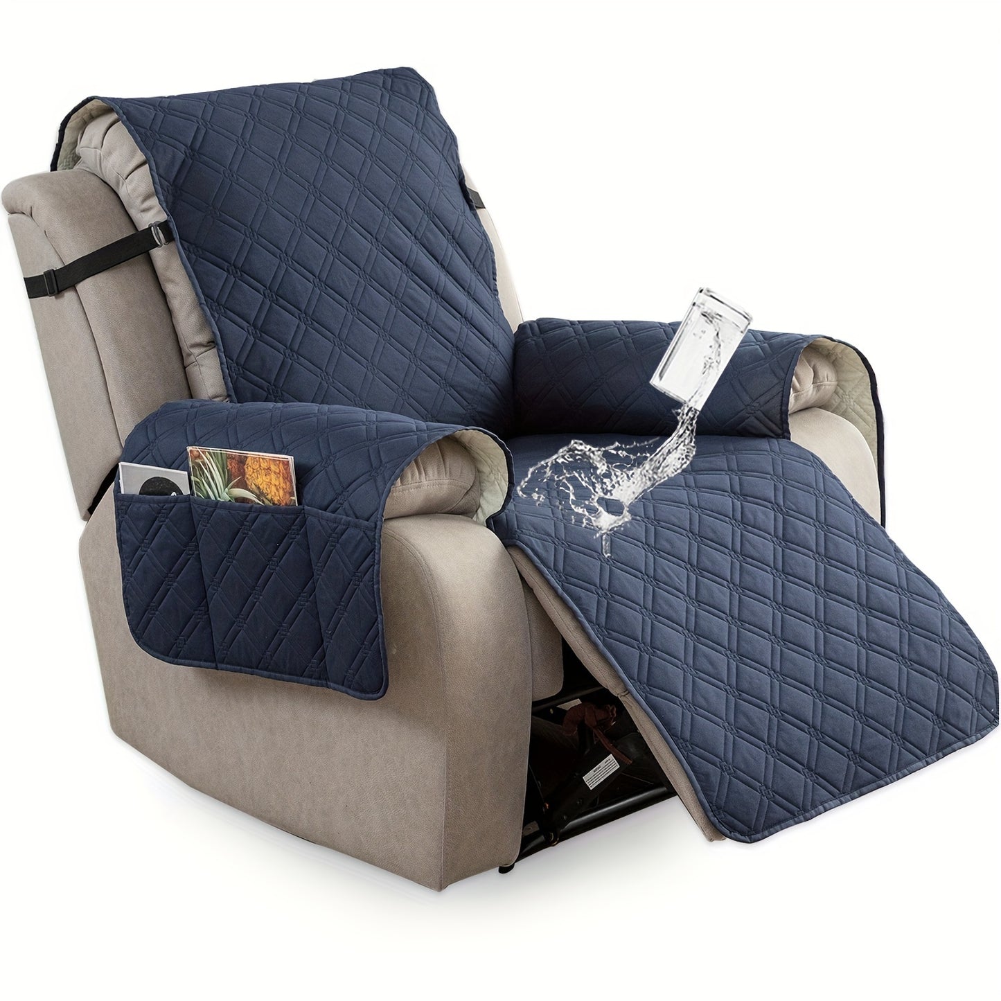 Multi-functional 23-inch Recliner Cover With Practical Pockets - Easy To Install, Scratch-resistant, Machine Washable, Suitable For Outdoor Use And Pet Protection, Easter Decoration