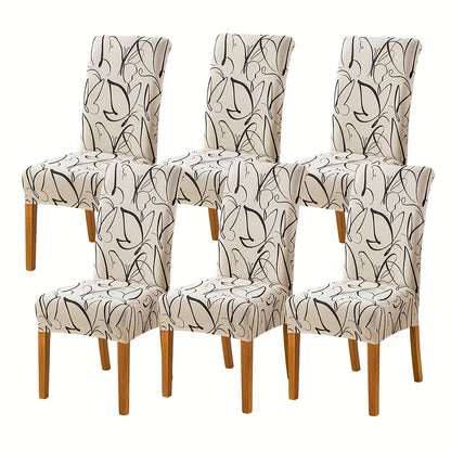 Chair Covers Slipcovers Set Of 4 And 6, Spandex Super Fit Stretch Removable Washable Kitchen Parsons Protector for Dining Room, Hotel, Ceremony
