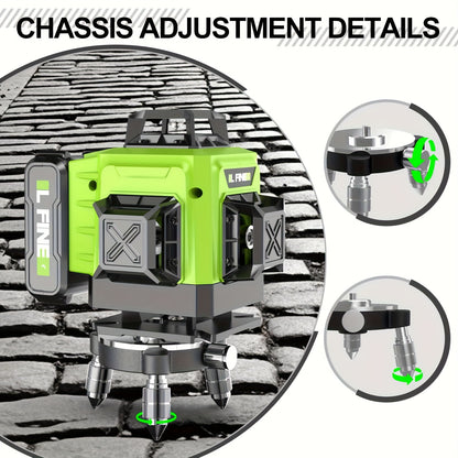 4D Laser Level 2026 Model, 16-Line Laser Level with Extremely High Construction Accuracy, Ultra-Fast Battery Charging, Helps You Quickly and Accurately Position, Level, and Align During Renovation, A Household Tool