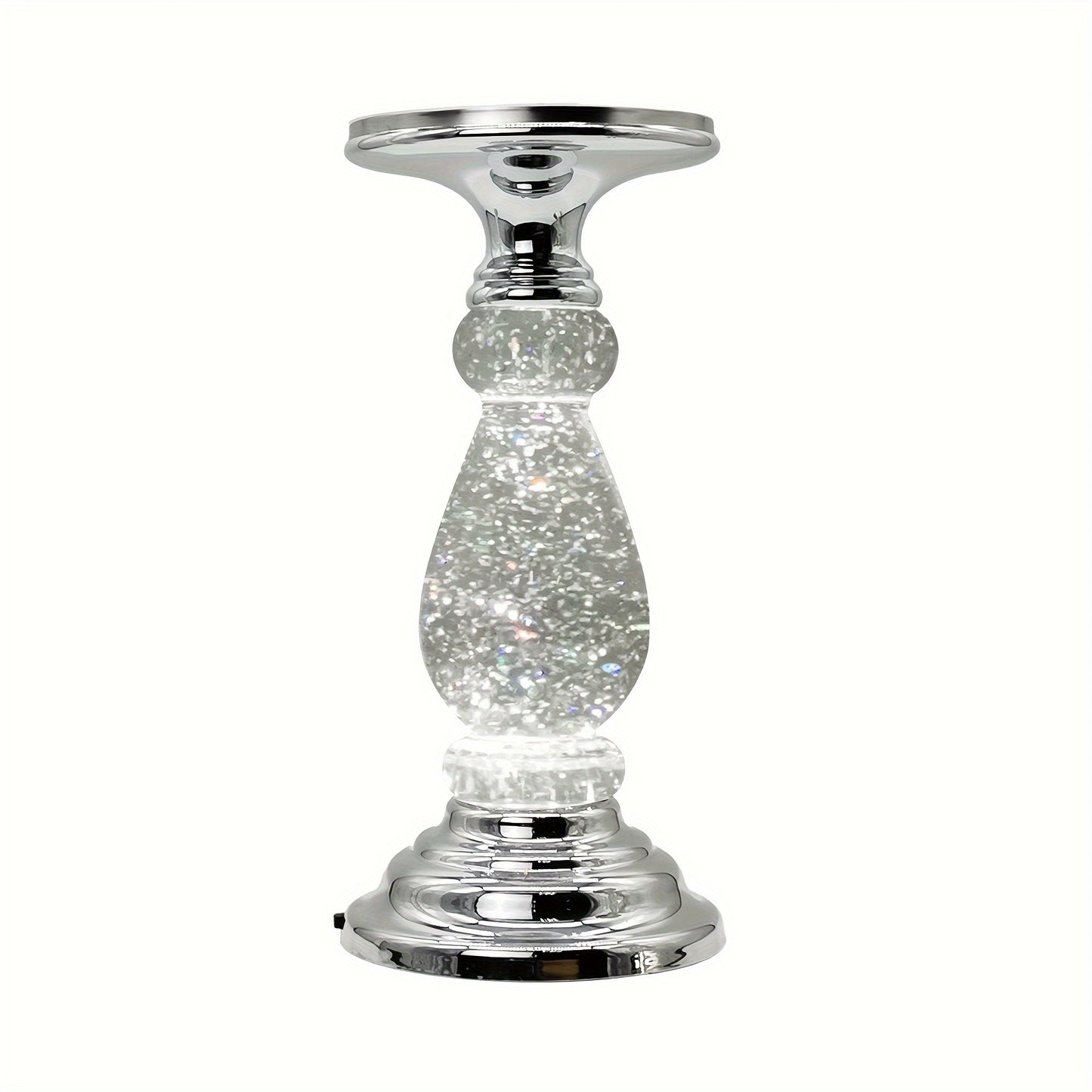 Elegant LED Swirling Candle Holder with On/Off Switch – Polished Acrylic Base, Fits 3-Wick Candles, Perfect for Home Décor & Holiday Gifts