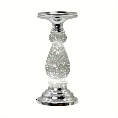 Elegant LED Swirling Candle Holder with On/Off Switch – Polished Acrylic Base, Fits 3-Wick Candles, Perfect for Home Décor & Holiday Gifts