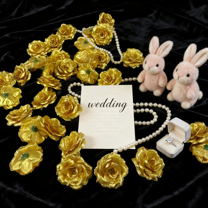 50pcs Artificial Roses Eternal Blossom Silkly Roses Flower, for Wedding Decorations, DIY Decor, And Valentine's Day
