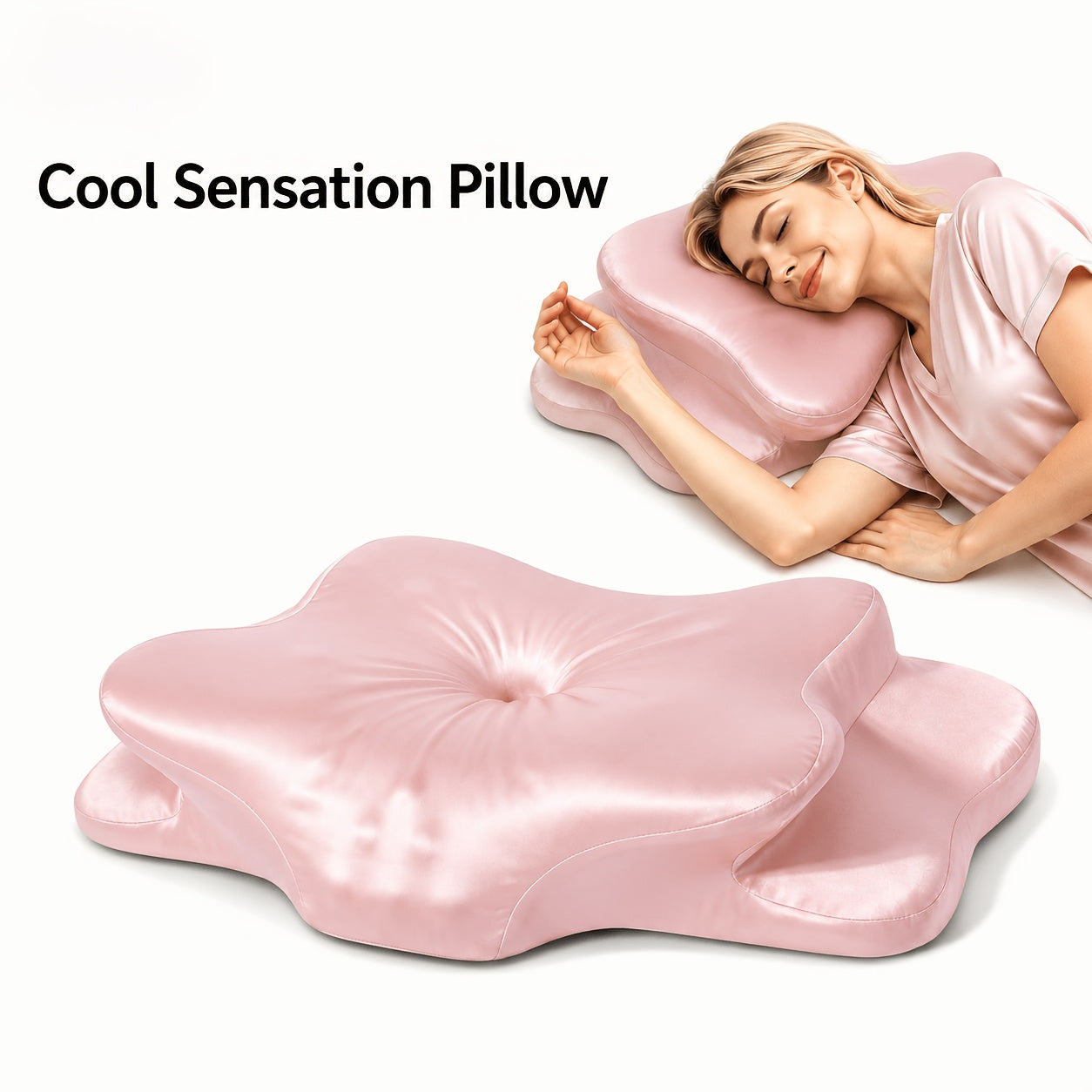 Cervical Neck Pillow for Sleeping – Butterfly-Shaped Ergonomic Memory Foam Pillow, Contour Support for Back & Side Sleepers, Slow Rebound Pressure Relief, Machine-Washable Pillowcase, Multiple Colors & 2-Pack Options