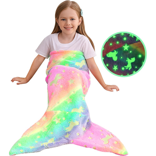 Tail Sleeping Bag & Blanket - Mermaid Tail Bedspread Suitable for, Anti-Kick Quilt, Flannel Bed Cover, Bedding for and (Multicolor///) 200GSM