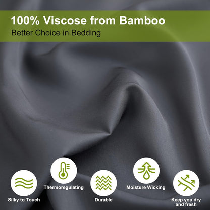 Soft Bamboo Sheets Twin/Full/Queen/King Size - Cooling Bamboo Bed Sheets For Hot Sleepers, Breathable & Moisture Wicking, Hotel Luxury Bedding Set With Deep Pockets