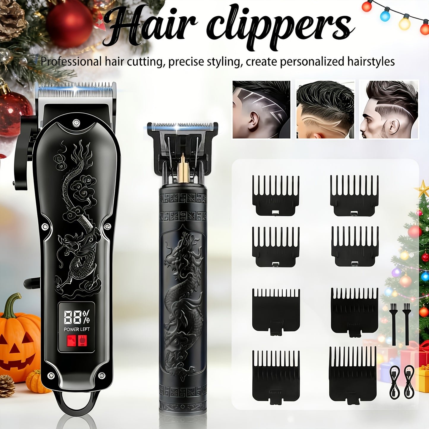 2pcs/4pcs Men'S Electric Hairdresser Set-Electric Hair Clipper, Electric Shaver, Electric Nose Hair Trimmer, Fine Trimmer. Haircut, Shave, Sculpt. Household Car Travel Carry Use Perfect Gift For Dad, Husband, Boyfriend (Father'S Day/Easter)