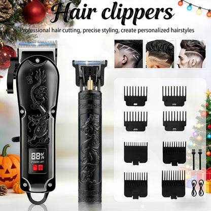 2pcs/4pcs Men'S Electric Hairdresser Set-Electric Hair Clipper, Electric Shaver, Electric Nose Hair Trimmer, Fine Trimmer. Haircut, Shave, Sculpt. Household Car Travel Carry Use Perfect Gift For Dad, Husband, Boyfriend (Father'S Day/Easter)