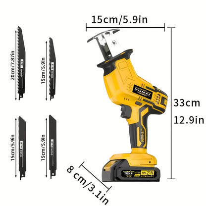 Newly Upgraded Electric Reciprocating Saw, Cordless Design, Optional Large Capacity Battery And Charger, Equipped with Safety Lock Buckle, with Safety Protection Function, Special Tool Discounts, Men's Holiday Gifts