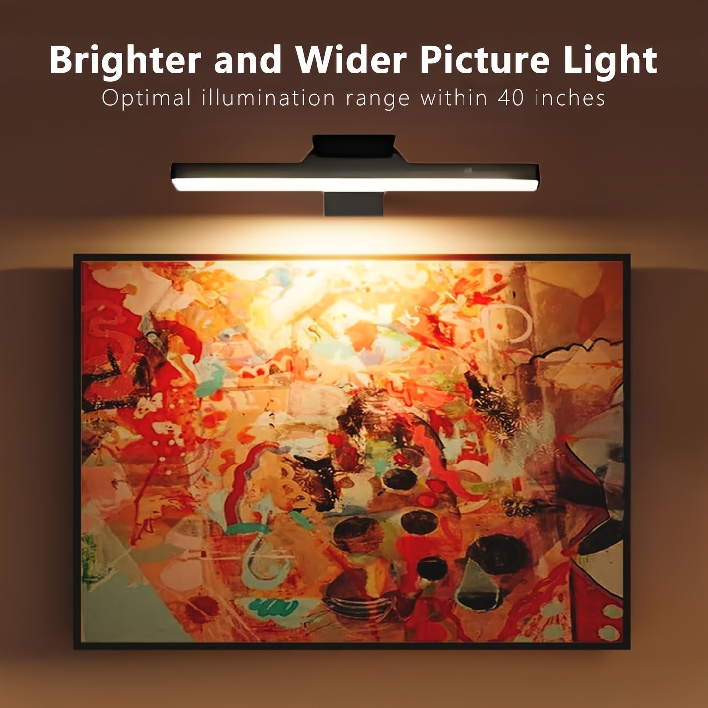 Picture Lights for Wall Battery Operated Rechargeable | Cordless LED Wall Sconce with Remote & 3 Color Temperatures – Art Light for Painting, Frame, Gallery & Dartboard, Black