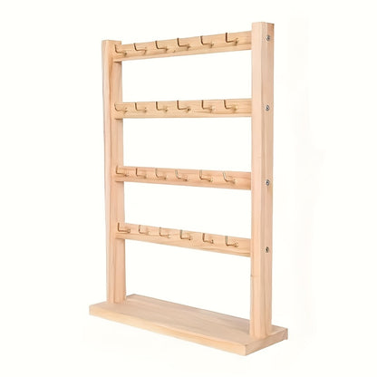 1pc Elegant Wooden Keychain And Jewelry Display Stand Hook - Multi-Functional Desktop Organizer Earrings, Bracelets, And More Storage Three-Layer Jewelry Stand Four-Layer Jewelry Stand Please Purchase As Needed, Jewelry Towers