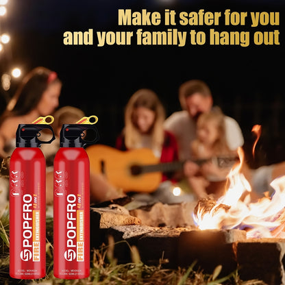 POPFRO Portable Fire Extinguisher - Compact 4-in-1 for Home, Garage, Kitchen, Car | Non-Toxic & Easy to Clean | Wall-Mountable with Yellow Safety Switch | Ideal for Electrical, Fabric, and Oil Fires, Fire Extinguisher Portable, Home Safety Accessory, Slee