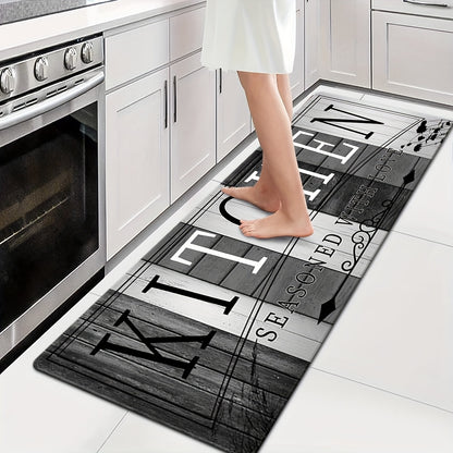 1pc Premium Non-Slip Kitchen Rug, Kitchen Floor Mat - Durable Polyester Floor Mat for Kitchen - Easy to Clean, Washable Hallway and Bathroom Rug, Kitchen Accessories - Home Decor