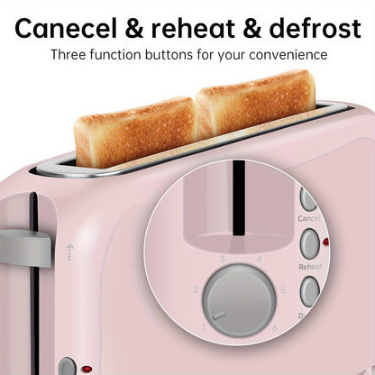 SEEDEEM 2-Slice Slim Toaster, Fits-anywhere™ Kitchenware, 6-Setting Shade Control with Cancel, Reheat & Defrost, Removable Crumb Tray, 750 Watt, White, Perfectly Designed for Toasting Bread, Waffles, or Bagels!