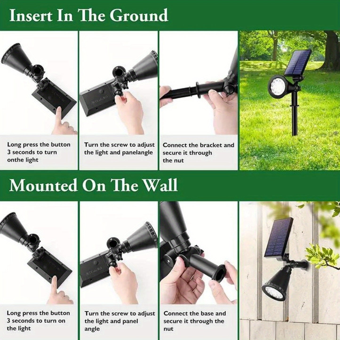 1pc, 2pcs, 4pcs Solar Landscape Lights, with Independent Solar Panels, Automatic On/Off Switch, Suitable for Gardens, Driveways, Sidewalks And Pool Areas, Waterproof Rating IP44