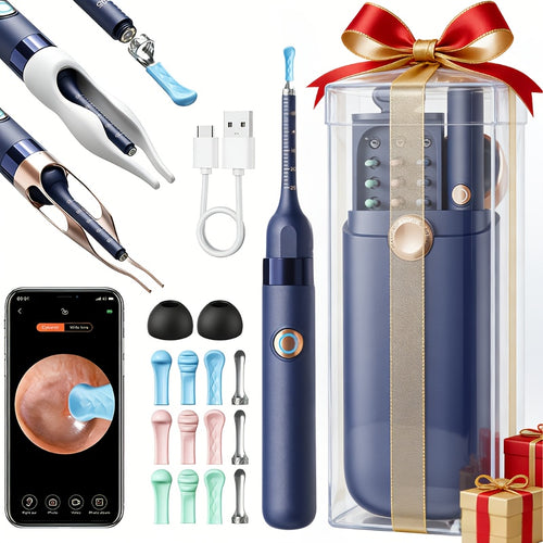 Earwax Removal Tool Set with Light & Camera - Rechargeable Battery-Powered, Earwax Cleaner for IOS & Android, Nose Picker, Ear Cleaning Kit, Birthday Gifts for Adult, Local Warehouse, Travel Essential, Shopping Festival, Mother'S Day