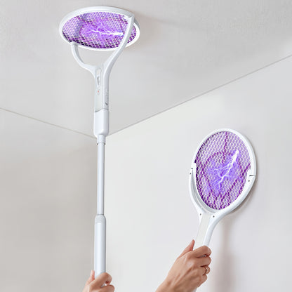 Electric Fly Swatter Racket 4000V – Rechargeable Mosquito Killer Zapper with Auto One-Touch Kill, Detachable Head, USB Type-C Charging, Cordless Bug Zapper for Indoor & Outdoor Use, Pet-Safe Pest Control