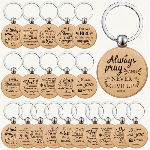100pcs Wooden Bible Inspirational Keychains Bulk Bible Verse Keychains Religious Christian Keychains Rustic Engraving Thank You Teacher Gifts For Women Men Students, Party Supplies Set, Back To School Gifts, Party Packs, , Christmas gifts