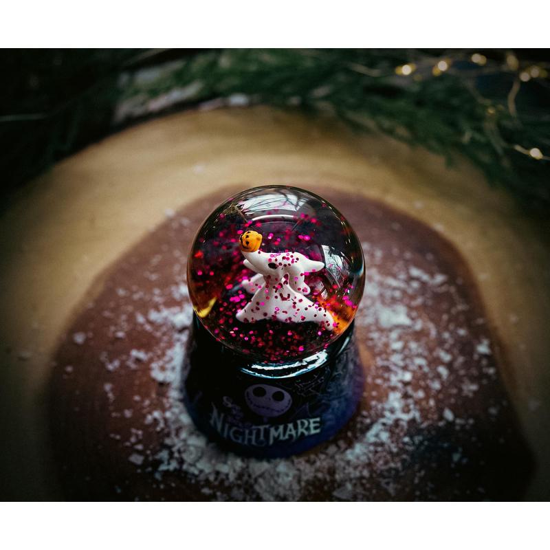 Nightmare Before Christmas Zero Light-Up Snow Globe – Disney Jack Skellington Dog Mini Collectible Snow Globe 3-Inch, LED Light-Up, Battery Included, Halloween Christmas Desk Decor Gift