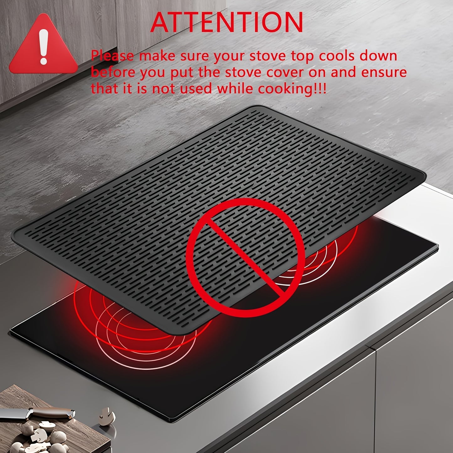 Silicone Stove Top Cover Mat 28"x20" - Heat Resistant Electric Stove Protector for Ceramic Glass Cooktop, Non-Slip Scratch Guard, Dishwasher Safe, Extra Large RV Range Cover, Multipurpose Kitchen Mat