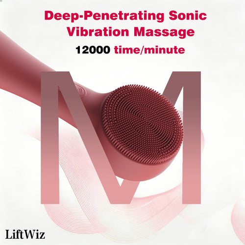 Face Scrubber, Facial Cleansing Brush, Face Brush, Silicone Face Scrubber, Facial Massage, 12000 Vibrations Per Minutes, IPX7, USB Rechargeable, Heat Massage, Deep Pore Cleansing, Exfoliating, Suitable with Sensitive Skin